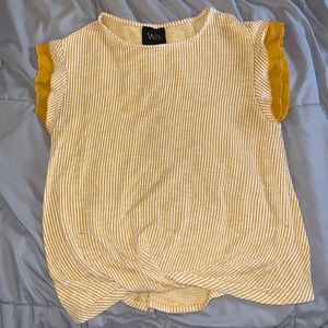 Small W5 Striped Short with Twist Front & Ruffled Sleeves